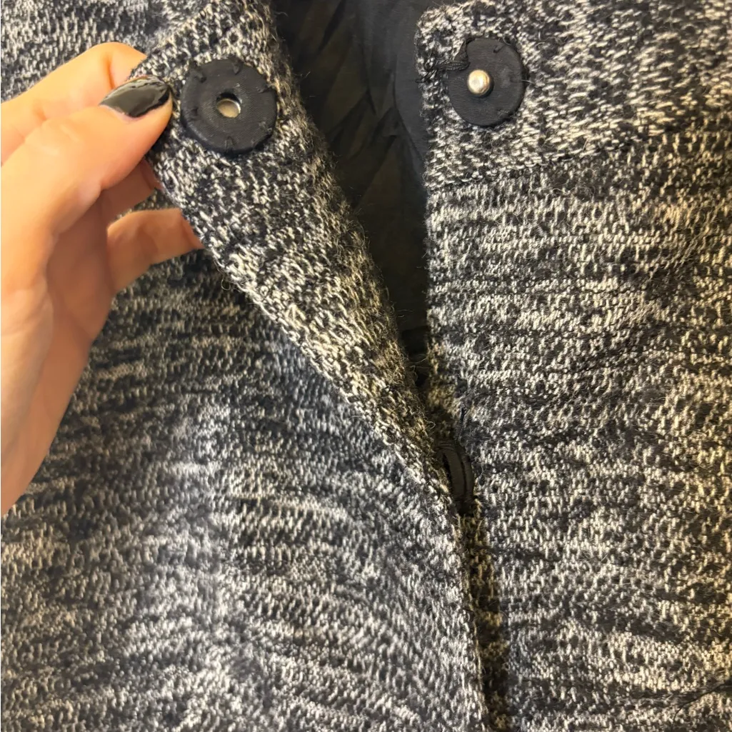 J.Jill Black Wool Blend Textured Knit Longline Coat Jacket Minimalist Petite XS - Image 5