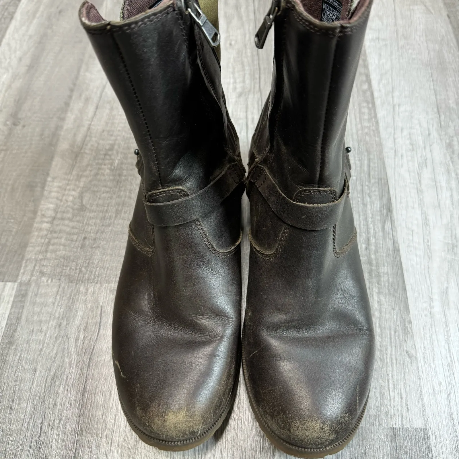 Teva Womens DE LA VINA Low Brown Boots Womens Waterproof Leather Canvas Size 8 - Image 6