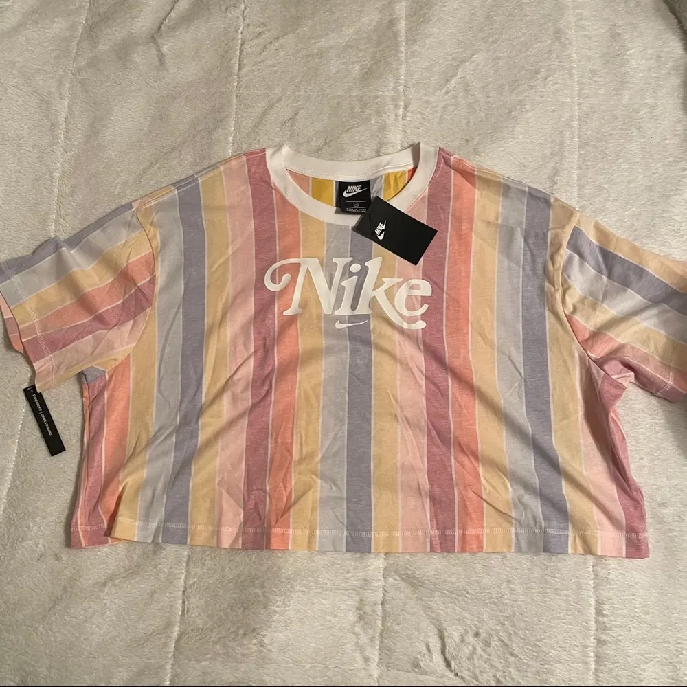 Nike Plus Size Cotton Striped Cropped Tee - Image 4