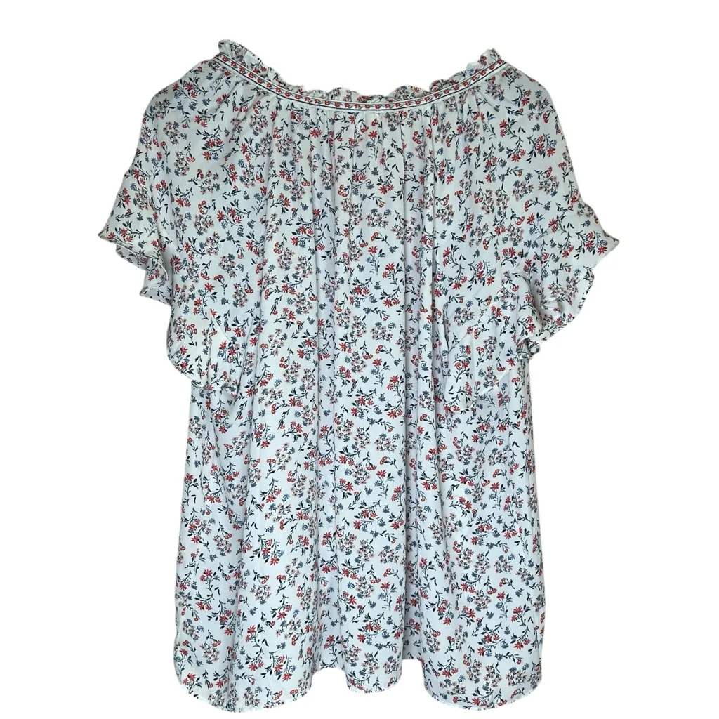 Lot of 2 MAX STUDIO Floral Flutter Sleeve Top Crepe Popover Plus Sz 1X Preppy - Image 7