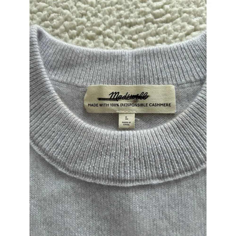 Madewell Responsible Cashmere Crewneck Sweater Vest Heather Gray Size L - Image 5