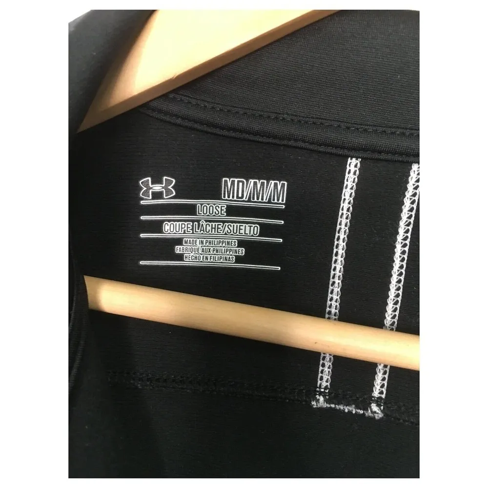 Under Armour Shirt Womens M Qualifier Loose Quarter Zip Pullover Long Sleeve Blk - Image 6