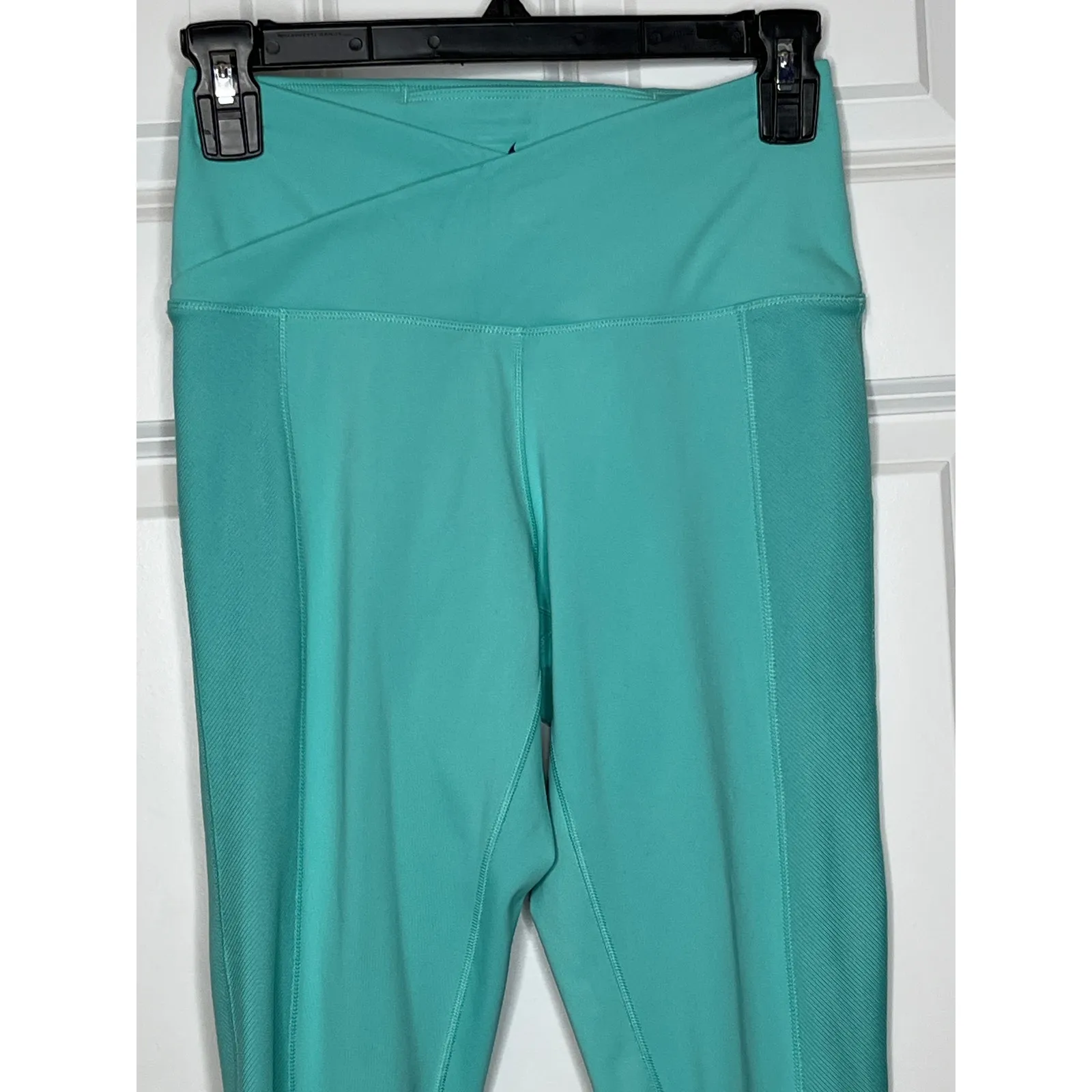 Nike Dri Fit Teal Baby Blue Leggings Size Small Cross Over Front‎ - Image 2