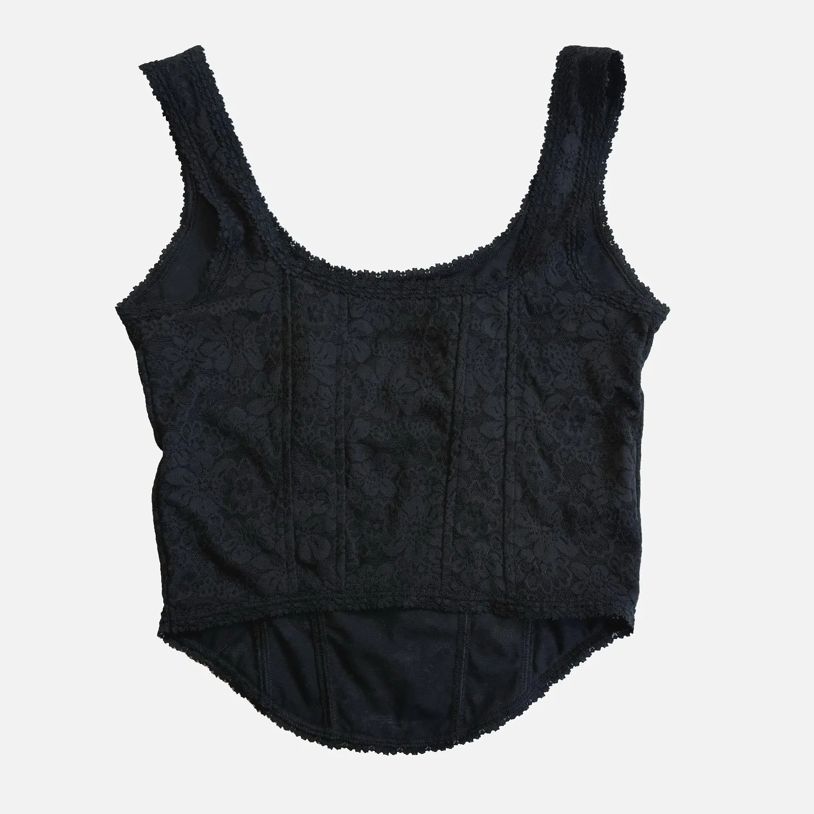 Pink Victoria Secret Lace Long Line Bra Top M Lace Goth Crop Bralette Bustier - Image 6