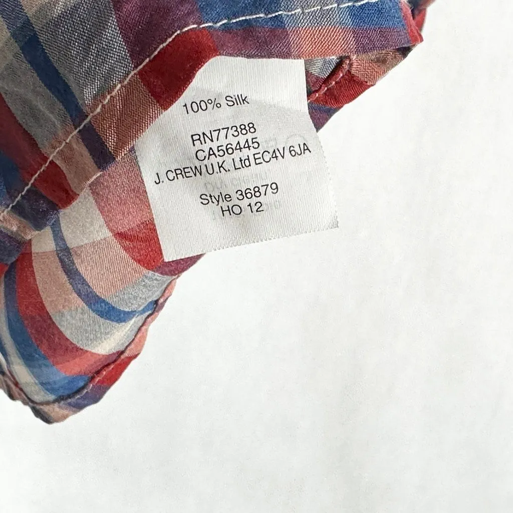 Madewell Broadway & Broome‎ Size Large Top Pemberley Blouse Silk Plaid 1236 - Image 13