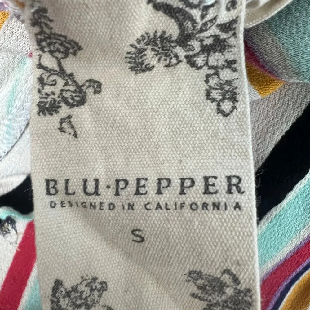 Blue Pepper Multicolor Striped 3/4 Sleeve V - Image 2