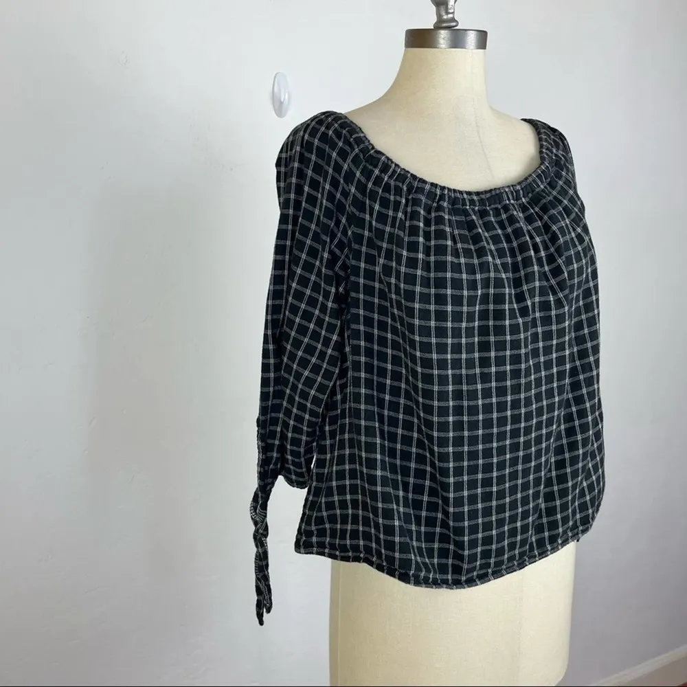 Madewell Plaid Off the Shoulder Top - Image 37