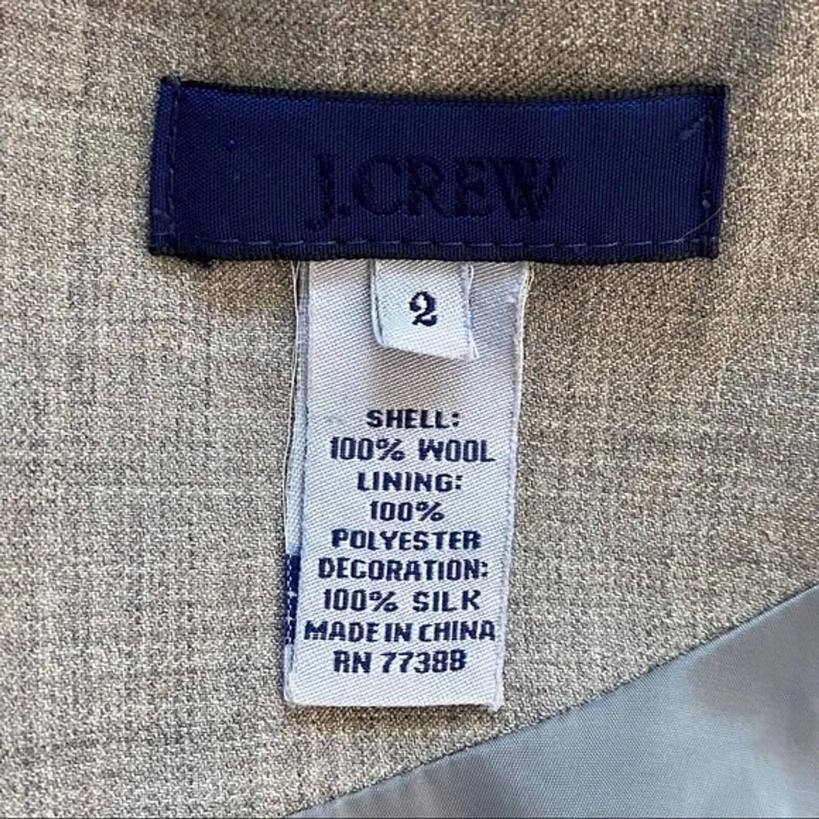 J. Crew Dress Womens 2 Gray‎ Super 120s Sheath Wool Ruffle Trim Preppy Office - Image 7