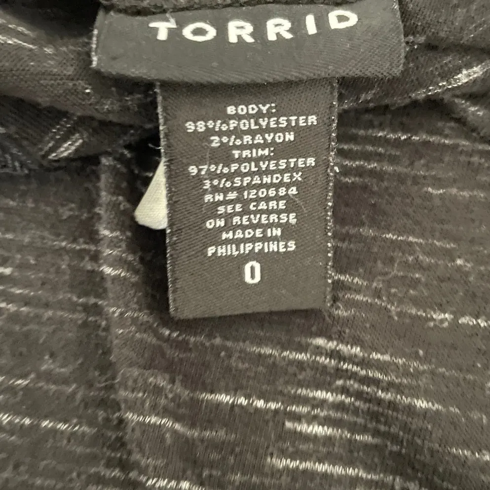 Torrid Women Top L Space Dye Black‎ Lace Bodice Witchy Whimsigoth Y2K Rocker - Image 2