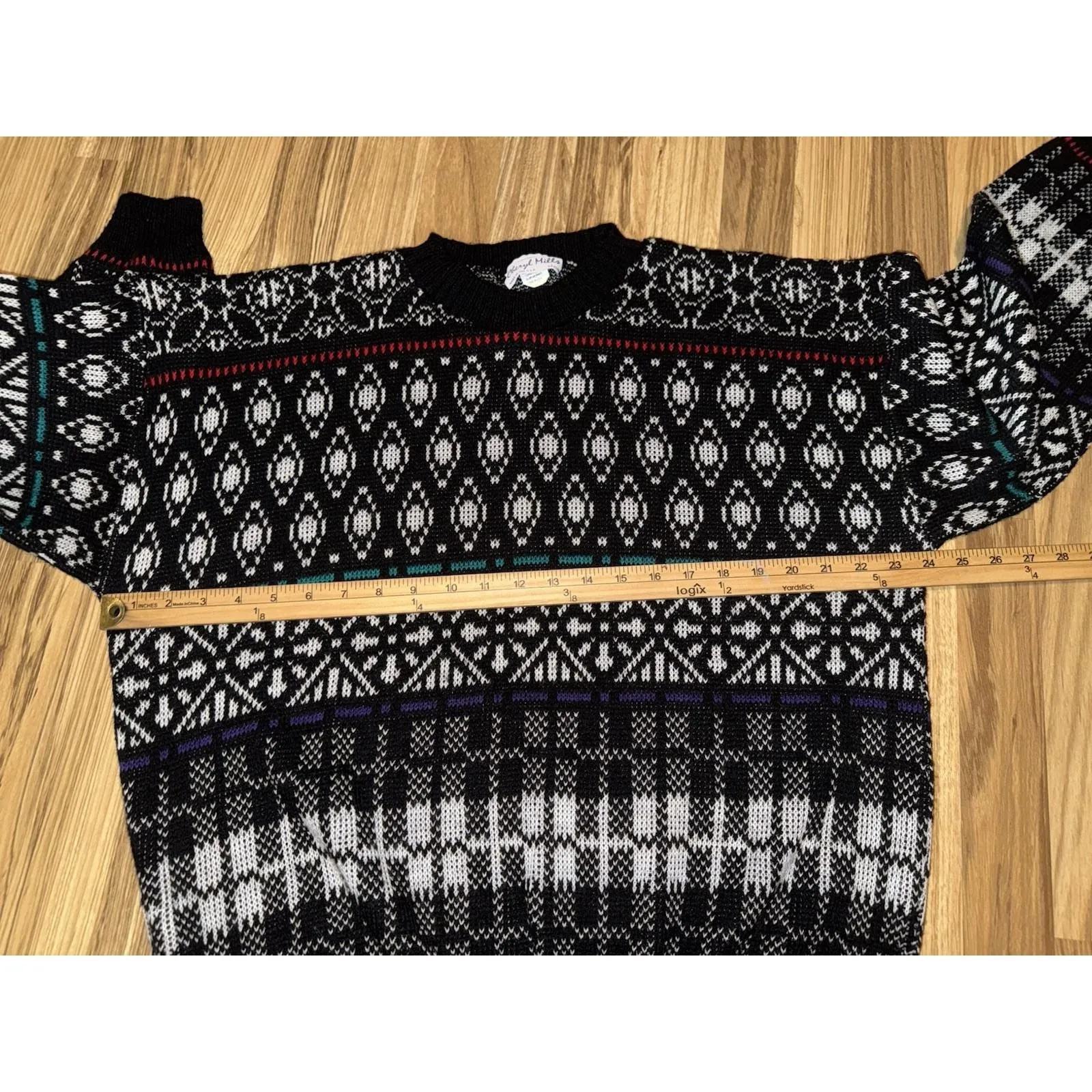 VTG 80's Cheryl Mills Women's Sweater Knit USA Coogi Style Fairy Isle Grandpa Size undefined - Image 6