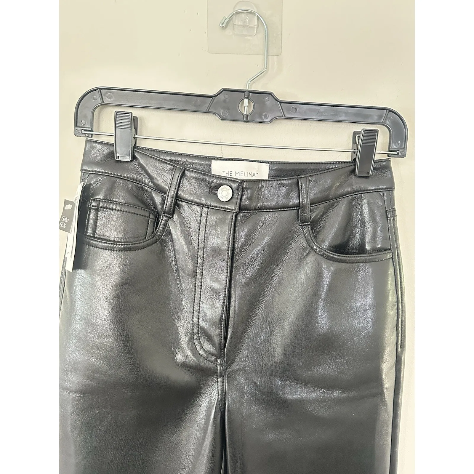 NWT Aritzia Wilfred Melina' Black Faux Leather High - Image 4