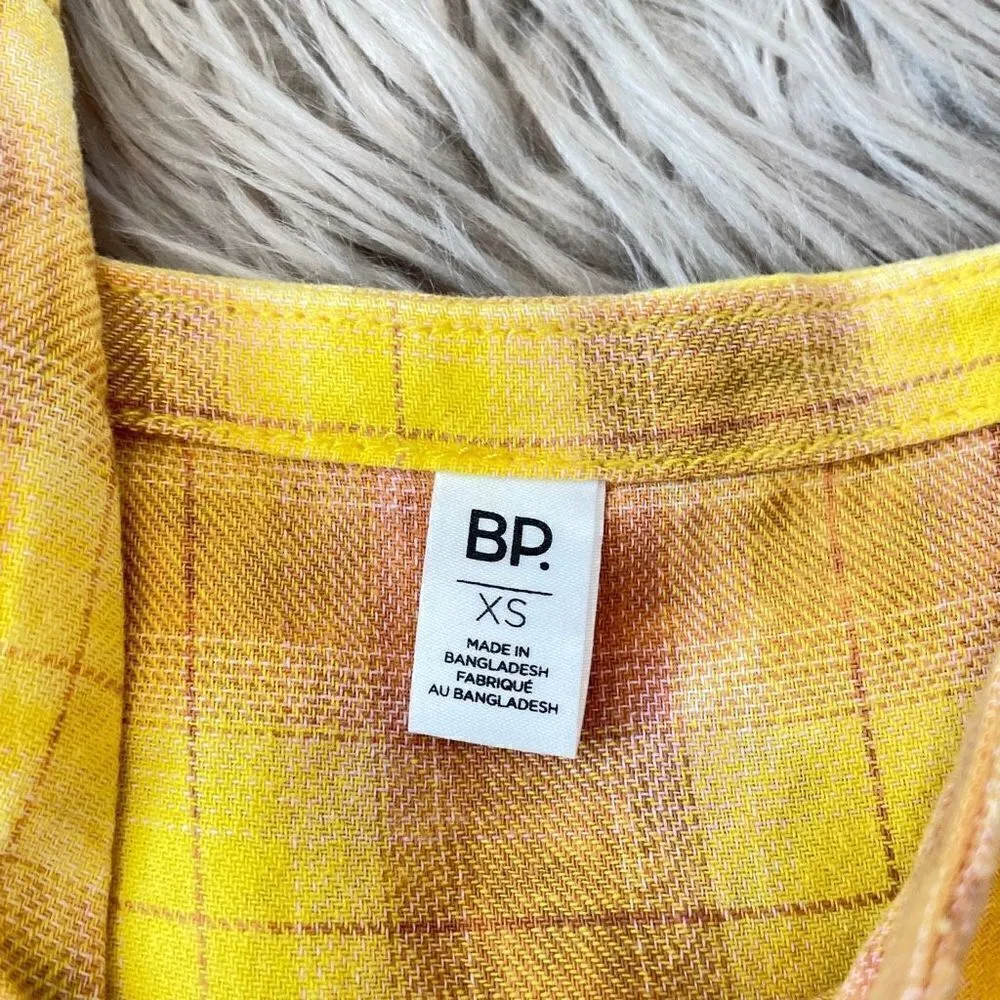 BP yellow plaid dress XS - Image 2