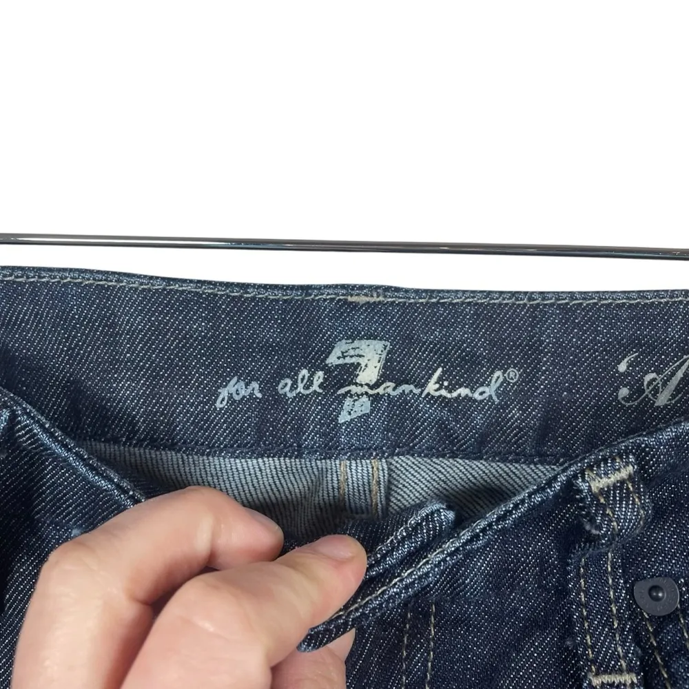 7 For All Mankind Women’s A Pocket Rhinestone Dark Wash Flare Jeans Size 29 - Image 4