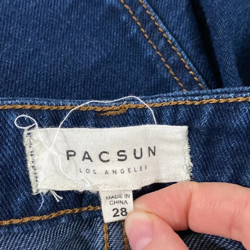 Pacsun button through dark wash denim mini skirt size 27 - Image 7