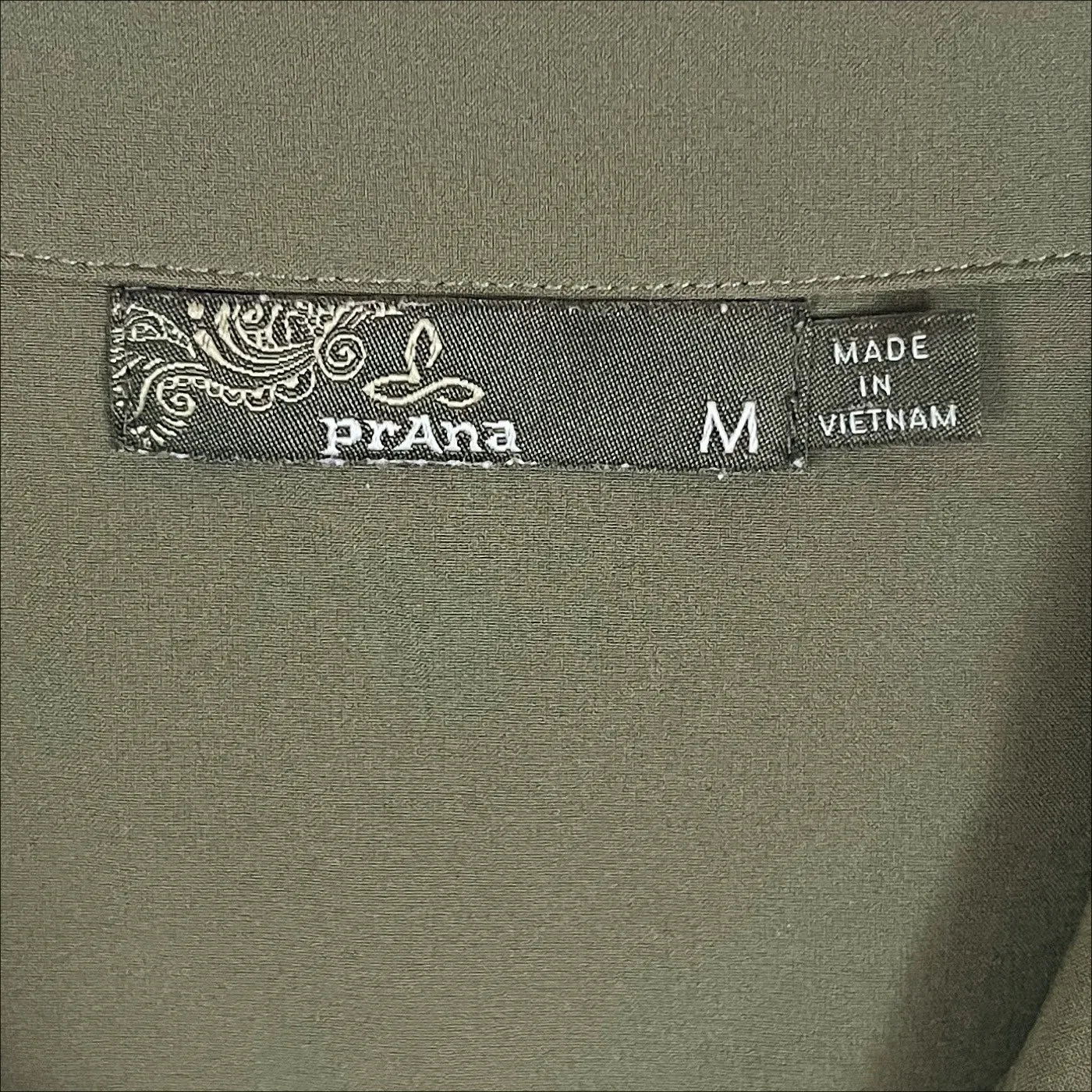 Prana Shadyn Snap Front Short Sleeve Shirt Dress in Army Green Size Medium - Image 6