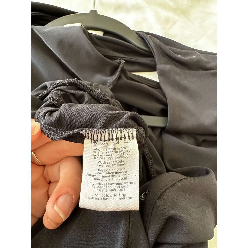 H by HALSTON BLACK V-NECK JUMPSUIT SIZE LARGE Black - Image 10