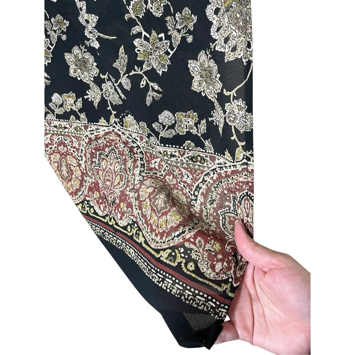 Vintage Hunt Club Floral Print Wrap‎ Maxi Skirt Size 12 - Image 5