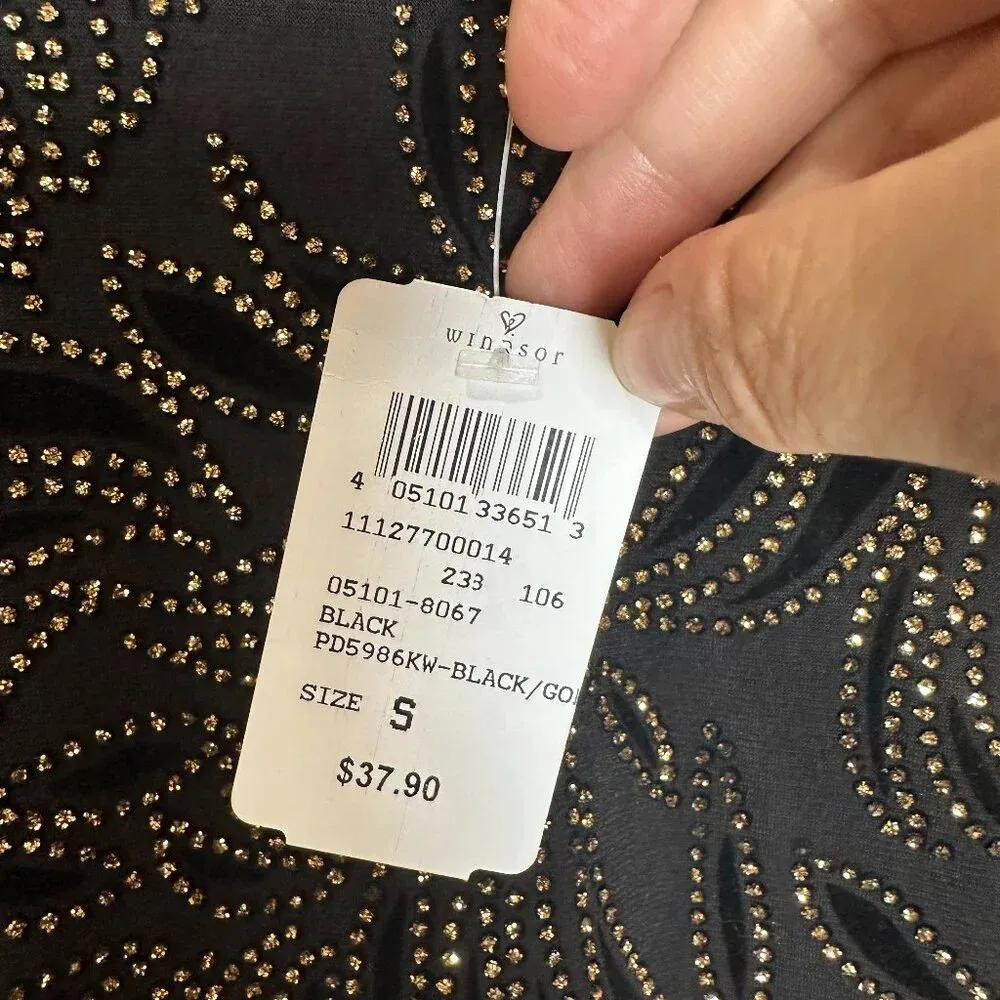 NWT CRYSTAL SKY Boutique Low Back Gold Detail Body Con Mini Dress - Image 7