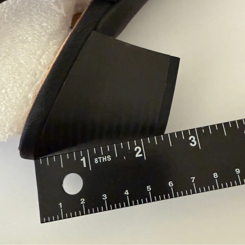 Black Chic Comfy Slingback Block Heel Peep Toe Sandals Size 7.5 Comfort Fit New - Image 8