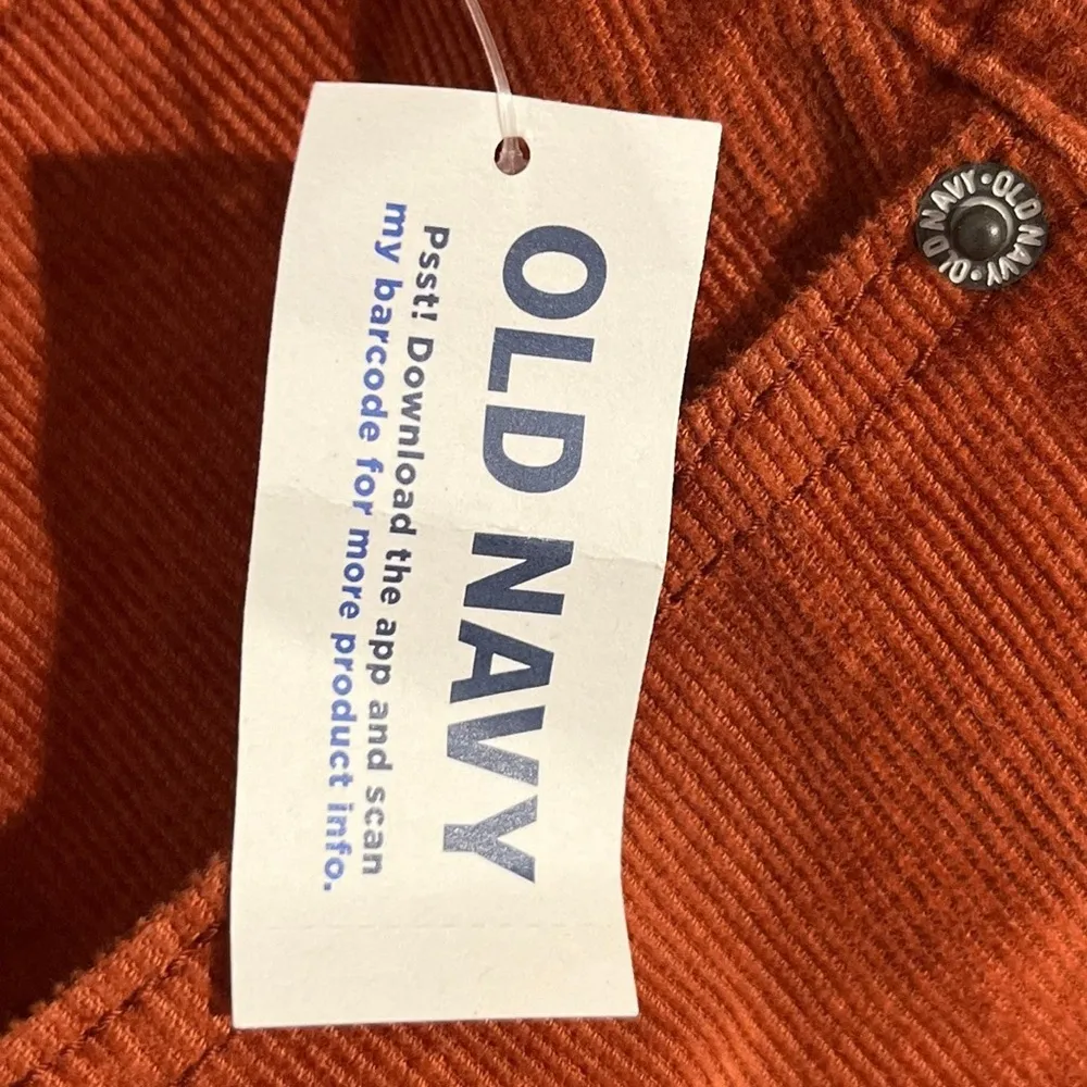 NWT Old Navy Extra High Rise Sky-Hi Wide Leg Rust Orange Corduroy Pants 14 - Image 5