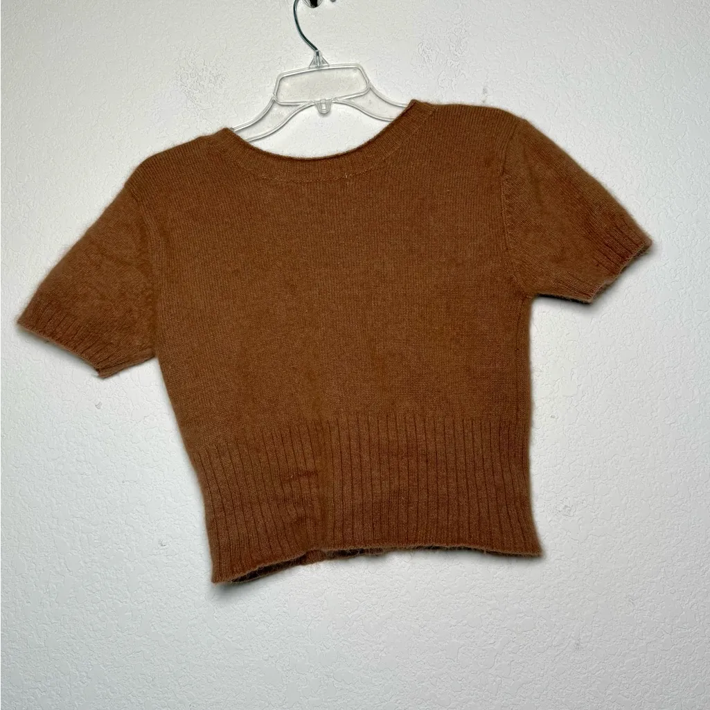 Vintage Accomplice Brown Angora Rabbit Hair Knit Sweater Top L Size L - Image 2