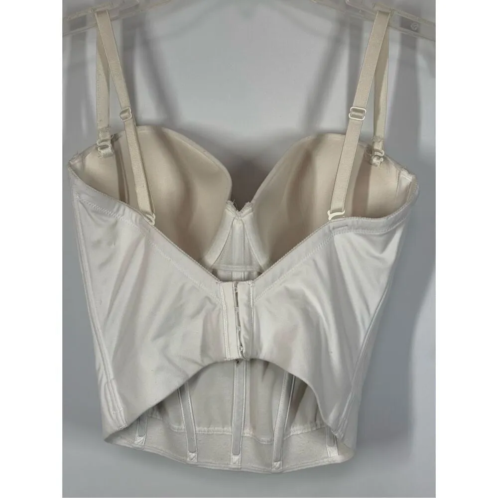 Maidenform Bridal Bra White Strapless Long Line 7715 Boned Size 36D - Image 7