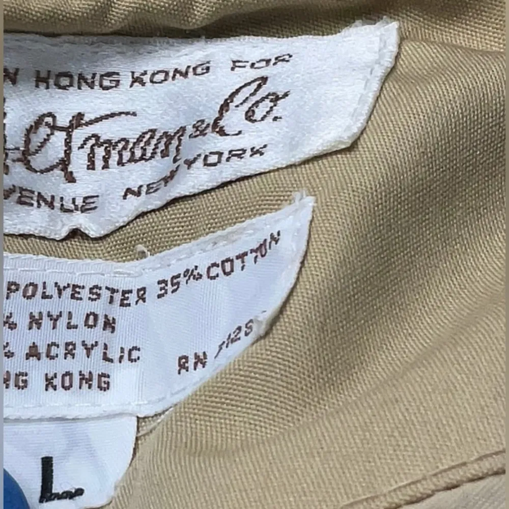 Vintage 70s B. Altman & Co. Bomber Jacket Stand-Up Collar Ribbed Waist Upscale L - Image 4