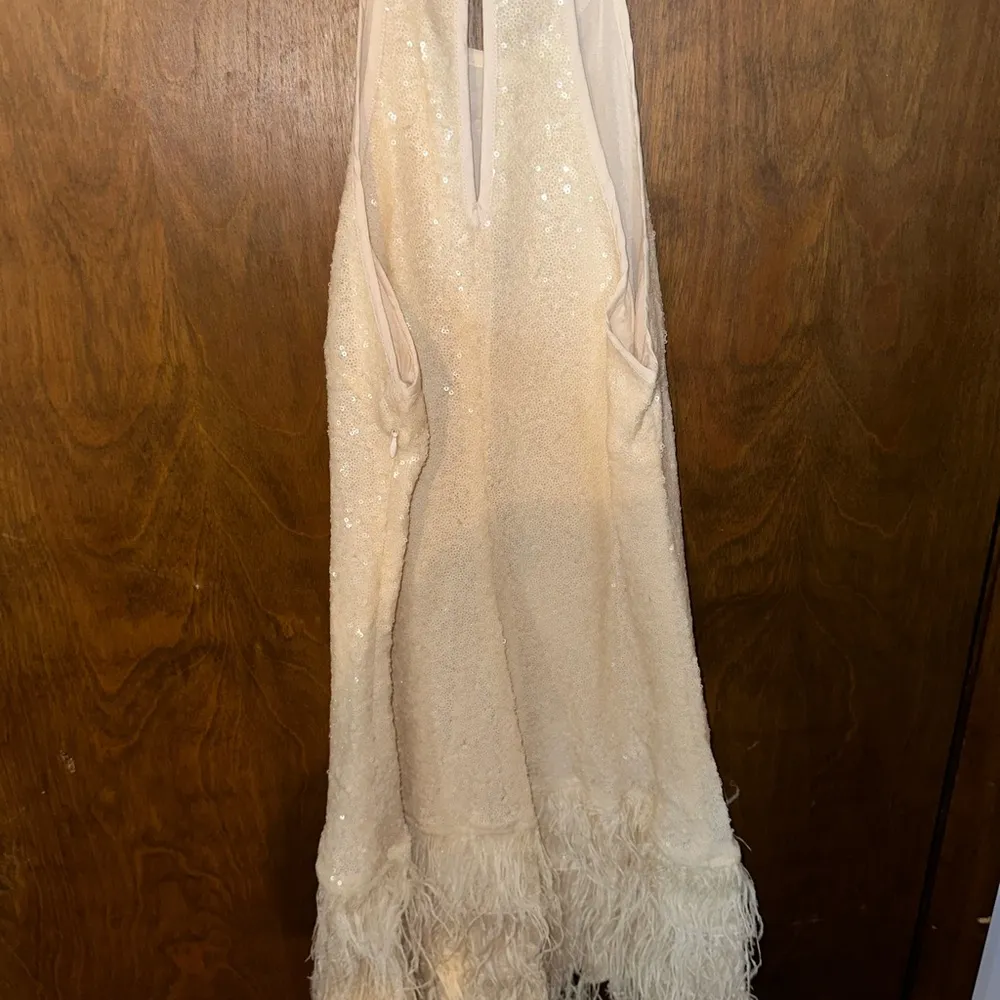 Lucy Paris  sequined mini dress with feathers - Image 4