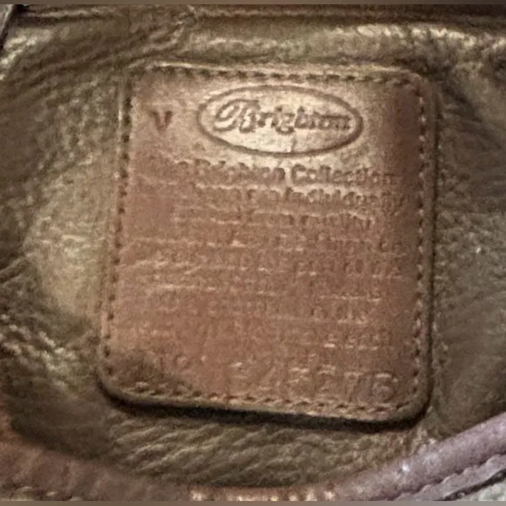 Brighton Brown Leather Braided Strap Hobo Bag Bali Collection Silver Heart - Image 10