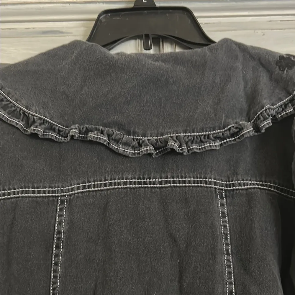 Black Ruffled Button-Up Dress - Image 9