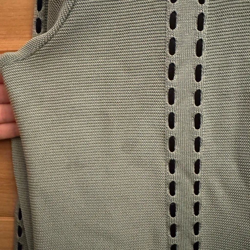 Vintage Exclusively Misook Size 2X Full Zip Acrylic Green Blue Cardigan - Image 12