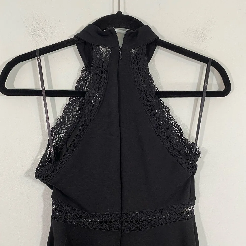 Lulu's Women's Black Lace Trim Sleeveless Mini Skater Dress Size S - Image 4