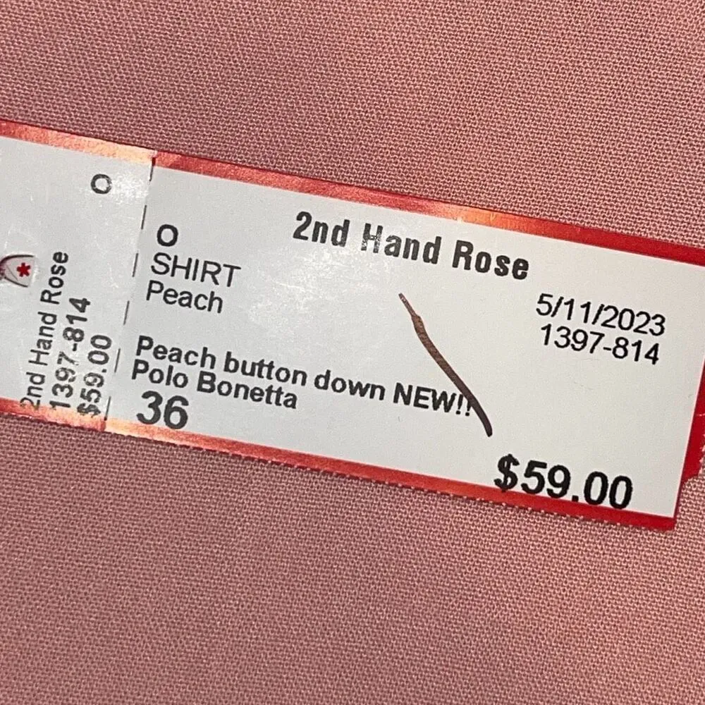 Polo Bonetta Womens Collared Long Sleeves Button Down Shirt Pink Size 36 Small N - Image 7