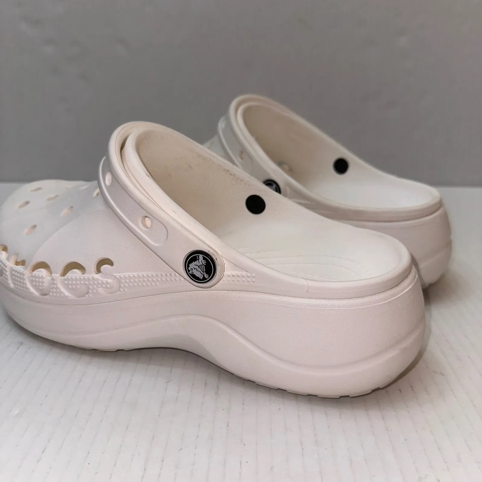 Crocs Baya Clog Platform Women 10 White Platform Comfort Slip On Shoes Clogs - Image 5