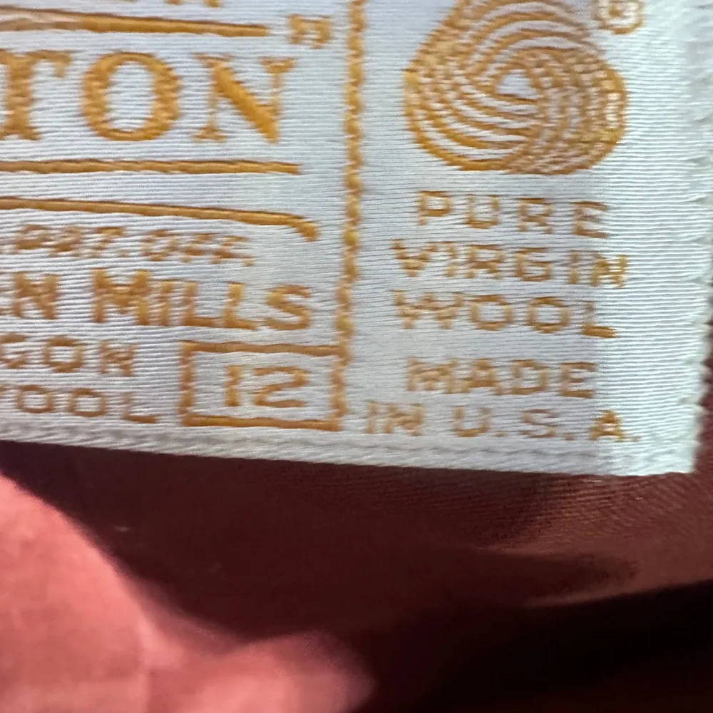 Pendleton Flat Front 70’s Era Vintage Virgin Wool Maroon Textured Trouser 12 - Image 14