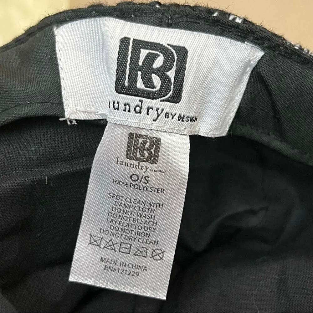 Y2K Laundry by Design Cabbie Hat Black/ White Tweed - Image 3