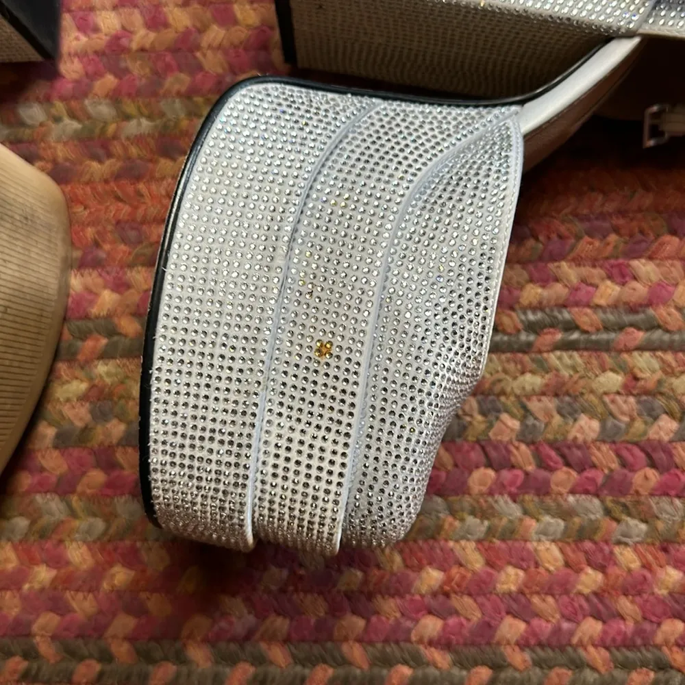 STEVE MADDEN CHARLIZE RHINESTONE CHUNKY PLATFORM HEELS DISCO - Image 5