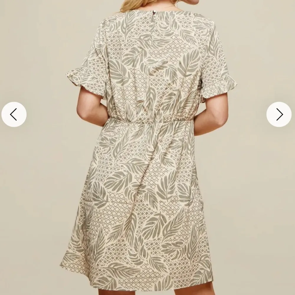 Dorothy Perkins Khaki Green Ruffle Mini Dress UK 14‎ US 10 petite - Image 2