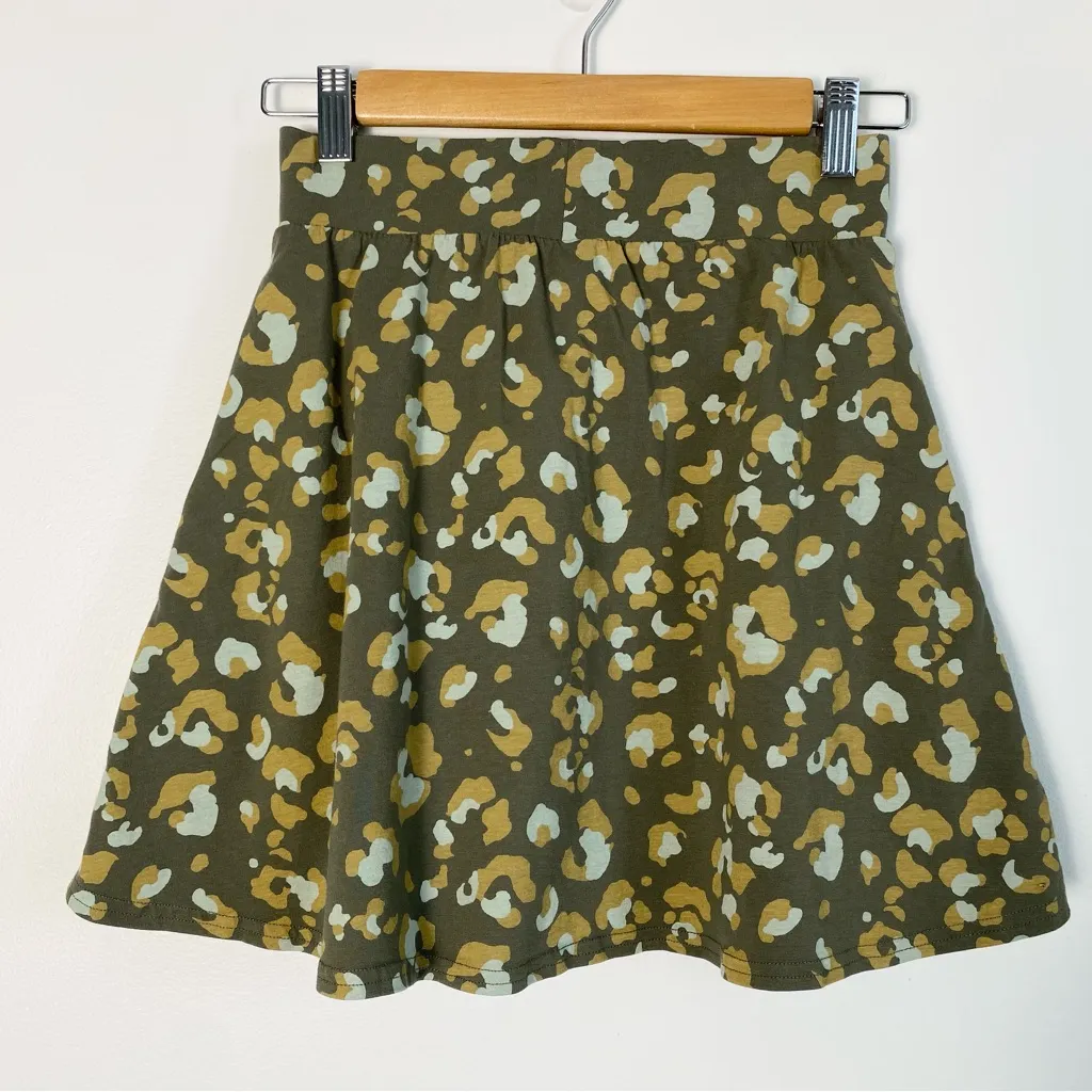 Pact Fit and Flare Skirt Green Animal Print Organic Cotton X-Small XS - Image 4