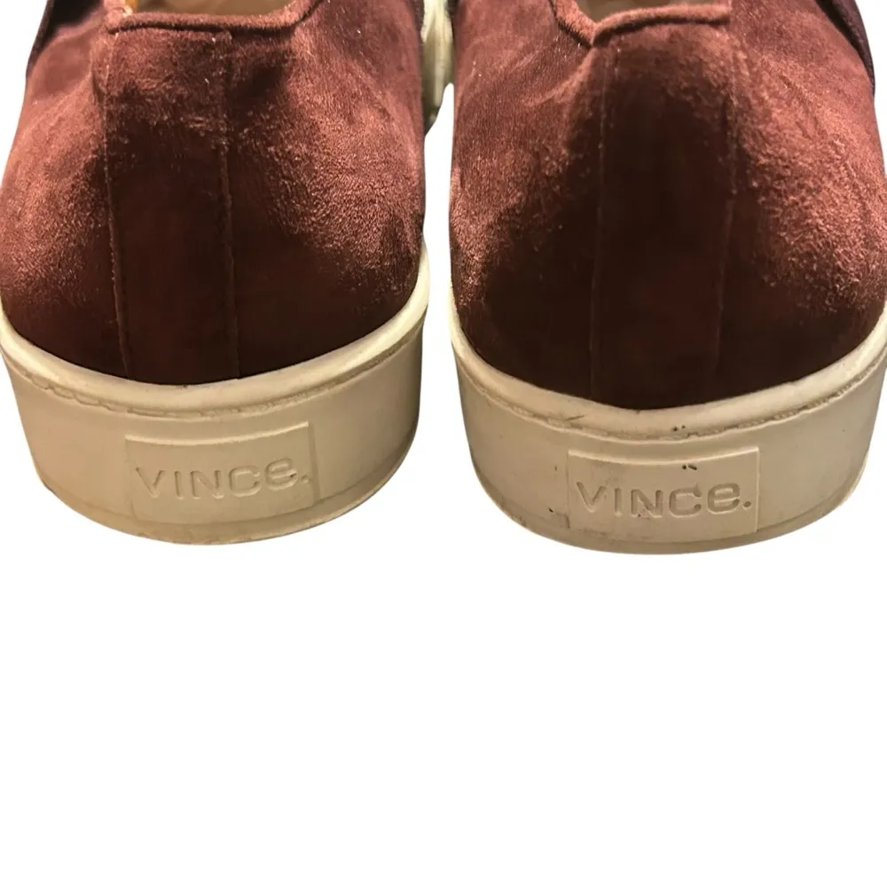 Vince Burgundy Suede Slip-On Size 8M Casual Sneakers Classic & Minimalist. - Image 6