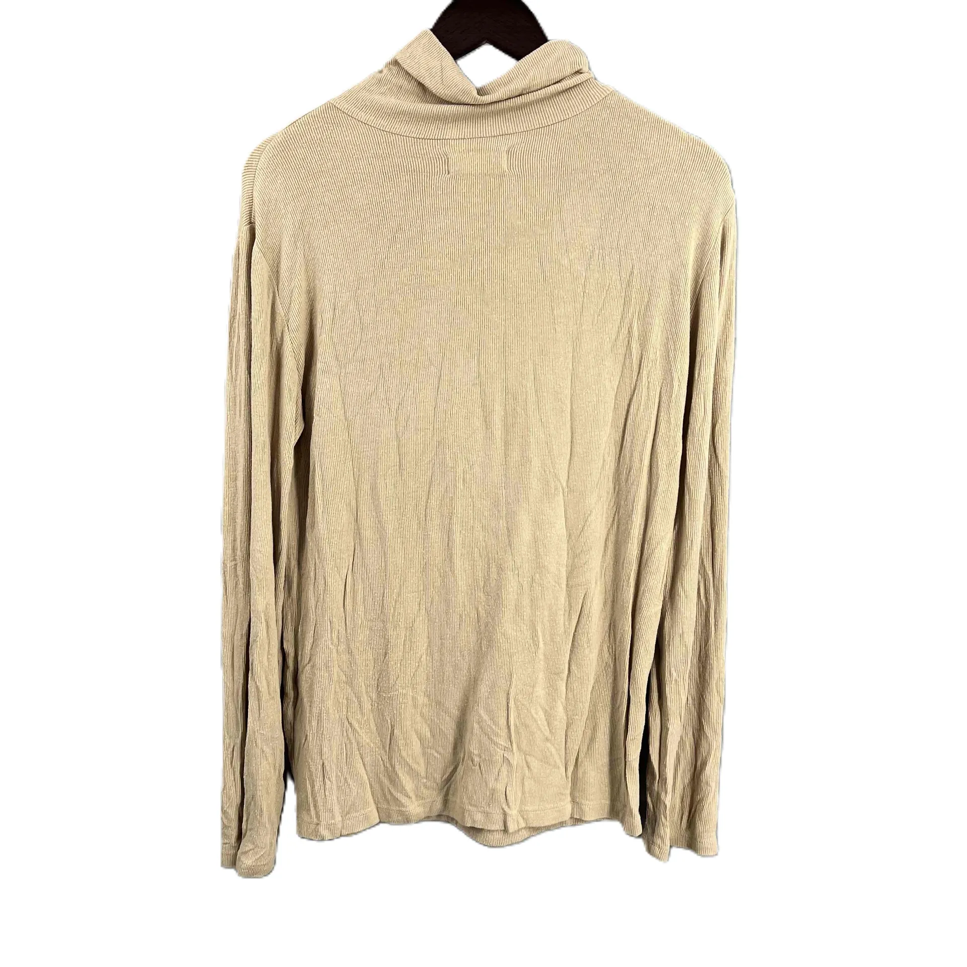 OAK + FORT Beige Rib Knit Long Sleeve Turtleneck‎ Top Womens Large Tan - Image 2