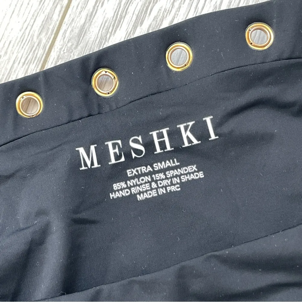 Meshki (NWOT) Buckle Belted High Waist Cheeky Bikini Bottoms Black (xsmall) swim - Image 2