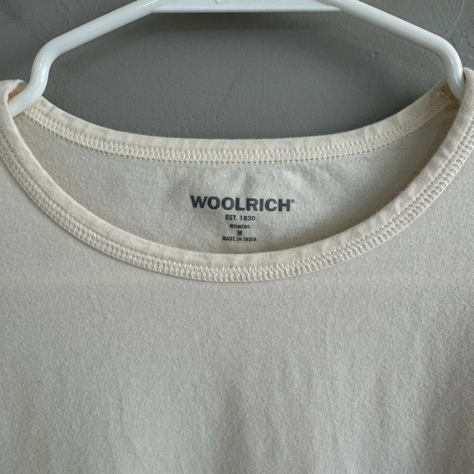 WoolRich Long Sleeve Crew Neck T-Shirt Woman’s Size M Ivory Cream Off White - Image 2