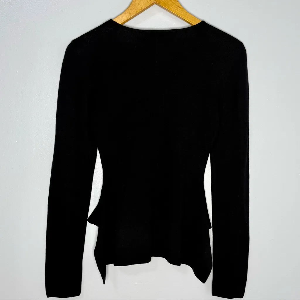 BCBGMaxAzria Black Silk Blend Long Sleeve Top | XS - Image 4