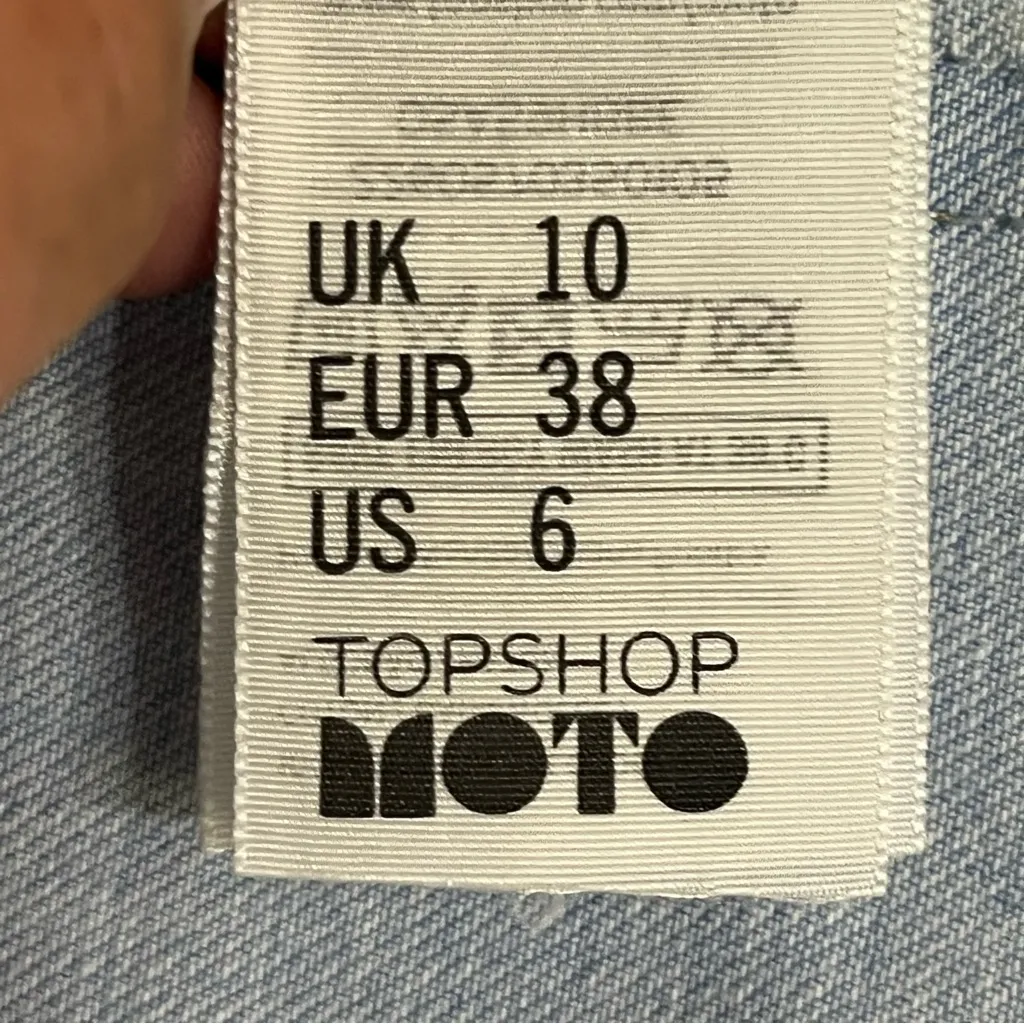 TOPSHOP Moto Rosa Denim Shorts Blue Classic Cuffed Jean Shorts‎ Size US Size 10 - Image 7