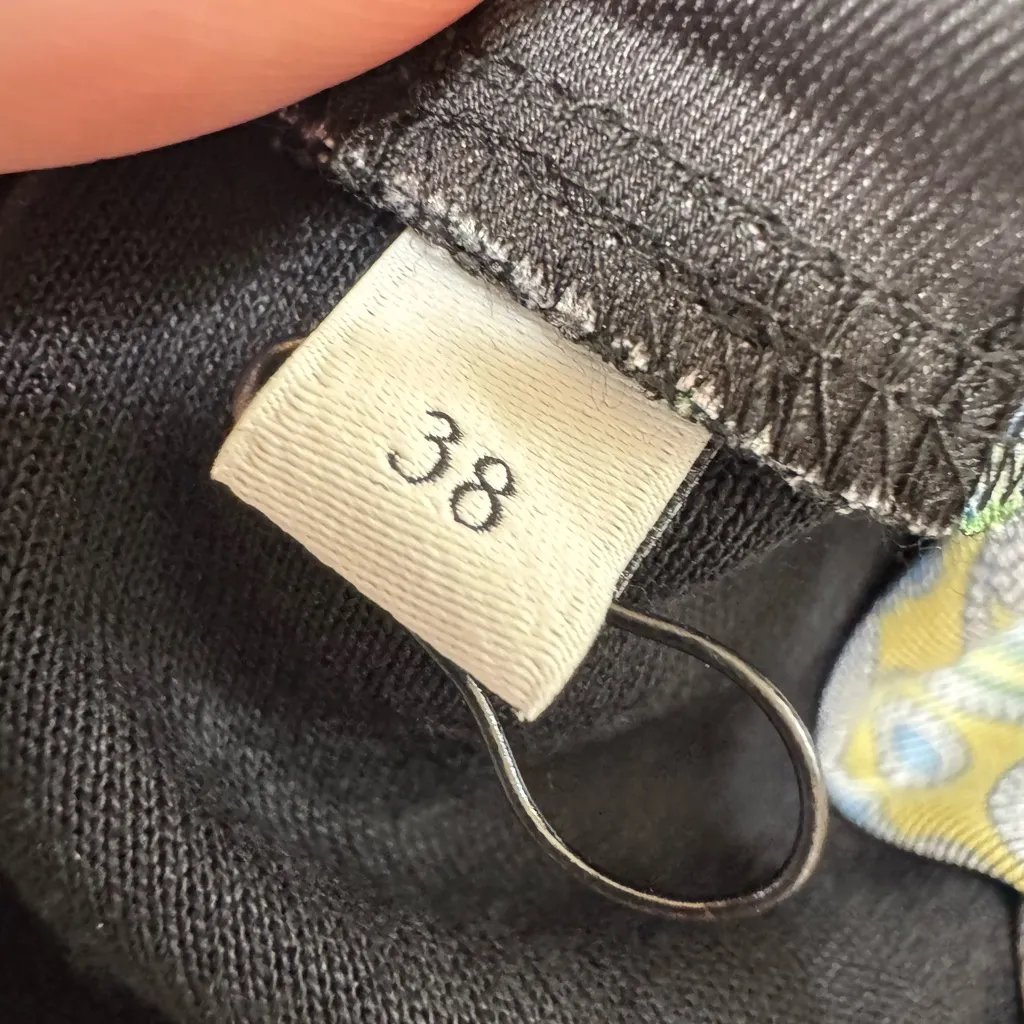 SANDRO Rabba Printed Satin Twill paneled Jersey Midi Dress Black size 6 $695 - Image 9