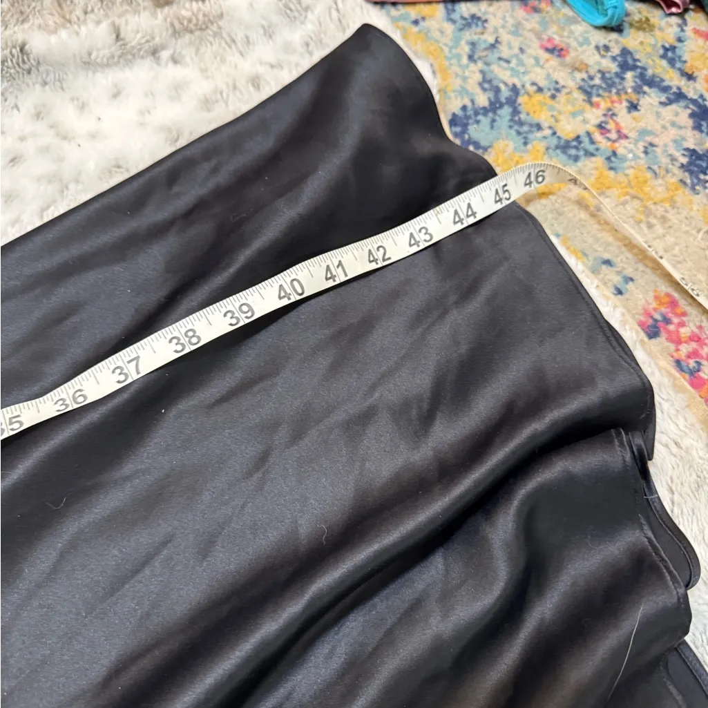 Vintage Cachet Gemstone Embellished Strappy Asymmetrical Hem Satin 90's Dress Black Size 10 - Image 12