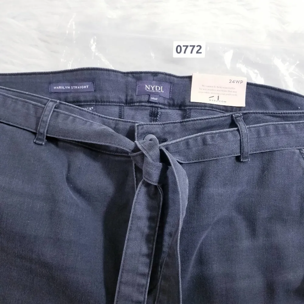 NYDJ Lift Tuck Marilyn Straight High Rise Tie Belt - Image 9