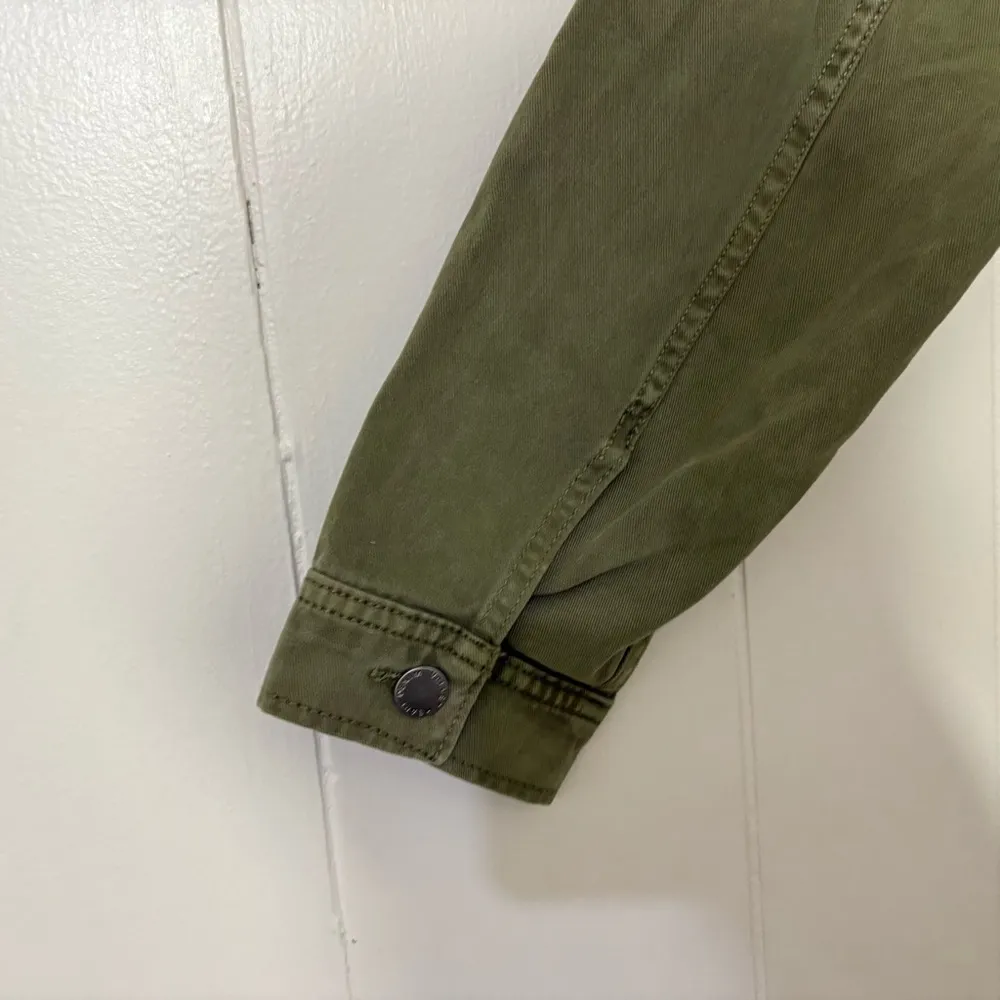 Velvet Heart Denim Long Sleeved Cropped Jacket  Olive Green Cotton Size L - Image 9