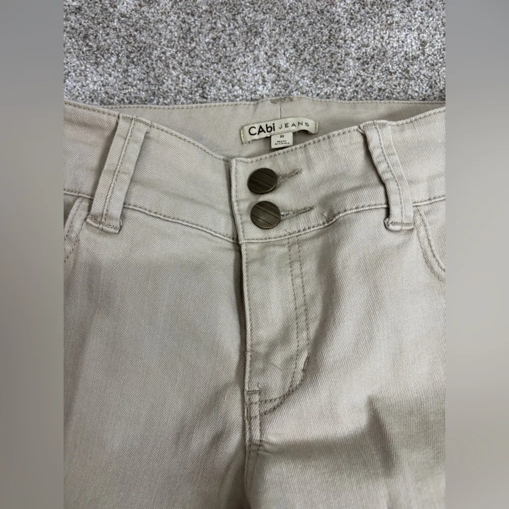 Cabi Pants Womens Size 8 Ivory Cotton Denim Jeans Boyfriend Straight Mid Rise - Image 9